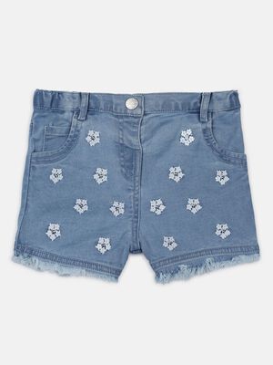 Denim Shorts -Floral